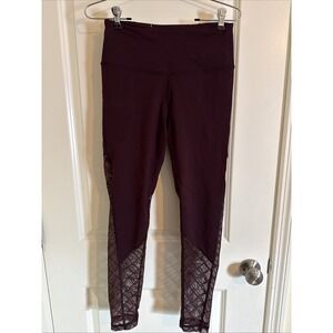 Victoria's Secret Sport Knockout Leggings Plum Sz Small Mesh